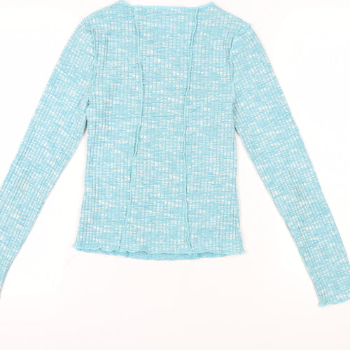 Topshop Women's Blue Jersey Top Size S - Casual and Comfy
