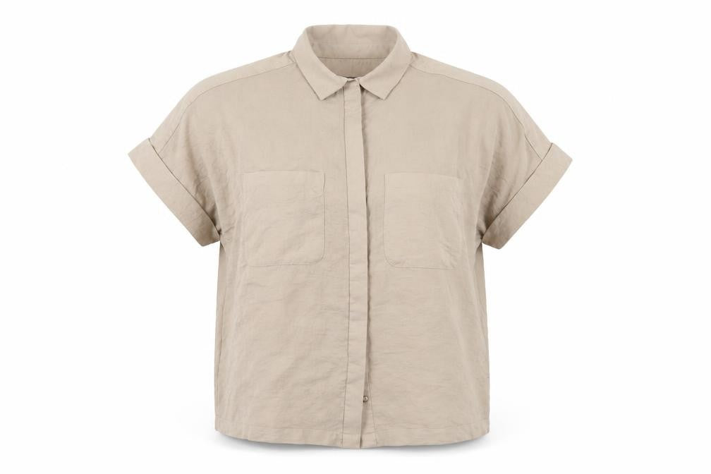 Front view of Marks & Spencer Beige Blouse, size 12, Women's