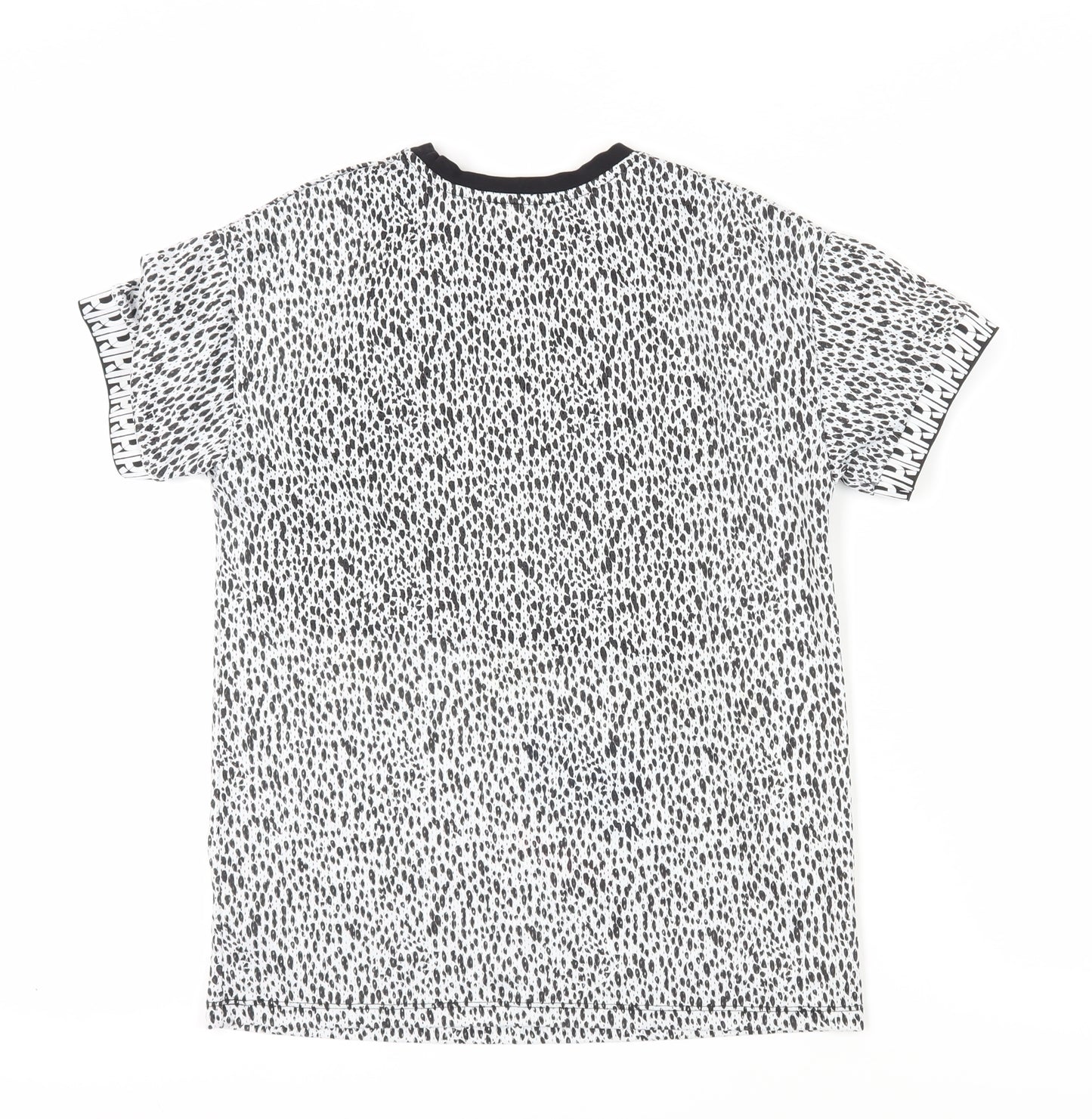 River Island Girls Black White Animal Print T-Shirt 11-12