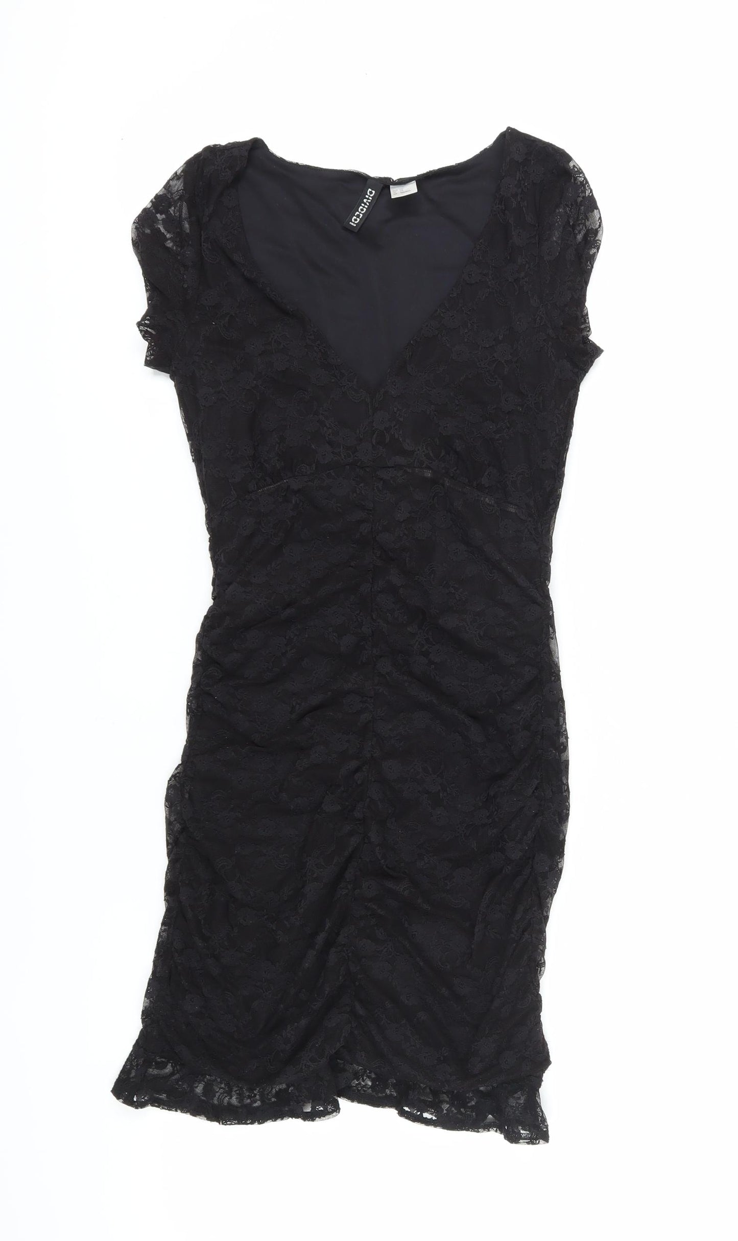 H&M Women's Black XS Lace Sheath Dress for Parties