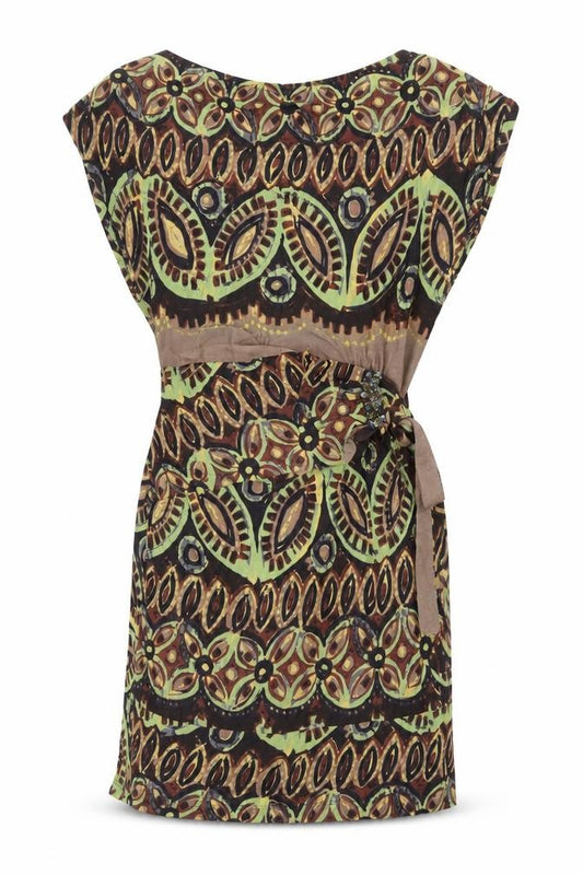 Front view of Again + Again Women Multicoloured Wrap Dress M