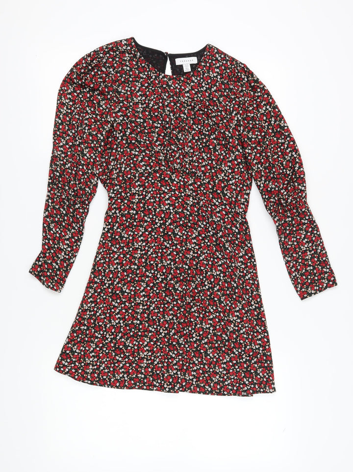 Topshop Women's Multicoloured Floral Shift Dress Size 6