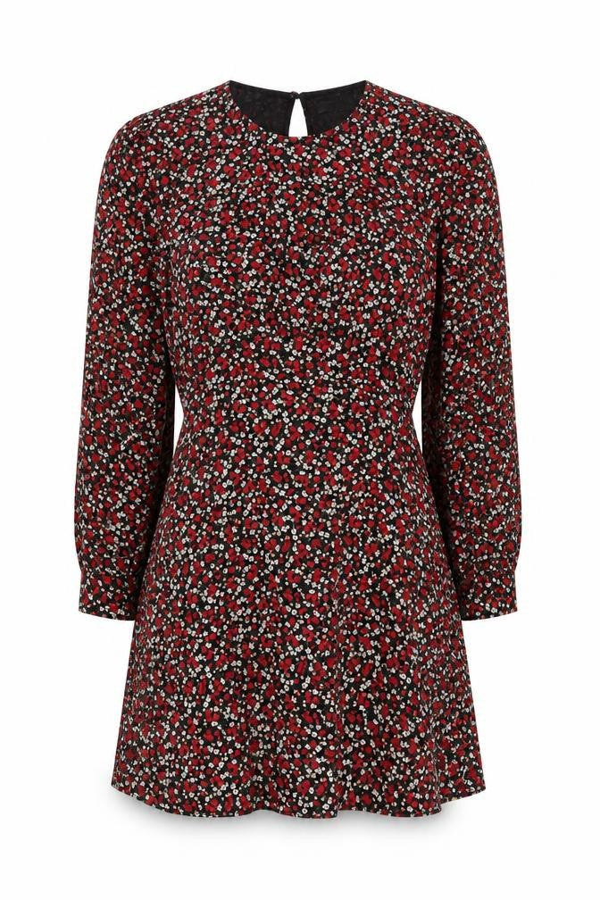 Front view of Topshop Women's Multicoloured Floral Shift Dress, size 6