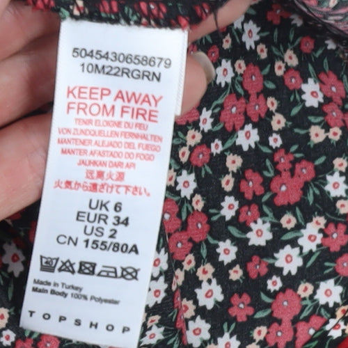 Topshop Women's Multicoloured Floral Shift Dress Size 6