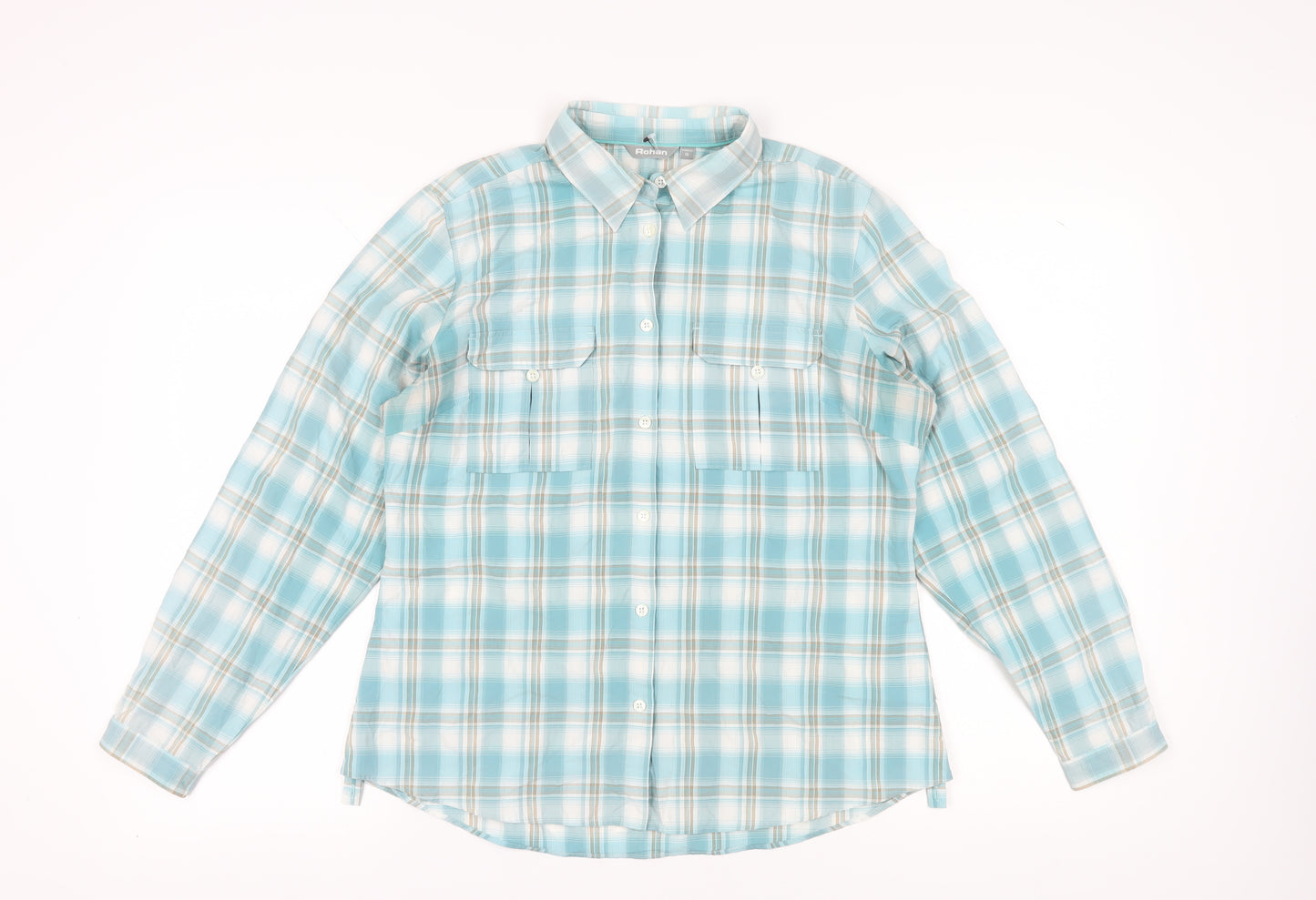 Rohan Women's Blue Plaid Button-Up Shirt Size 16
