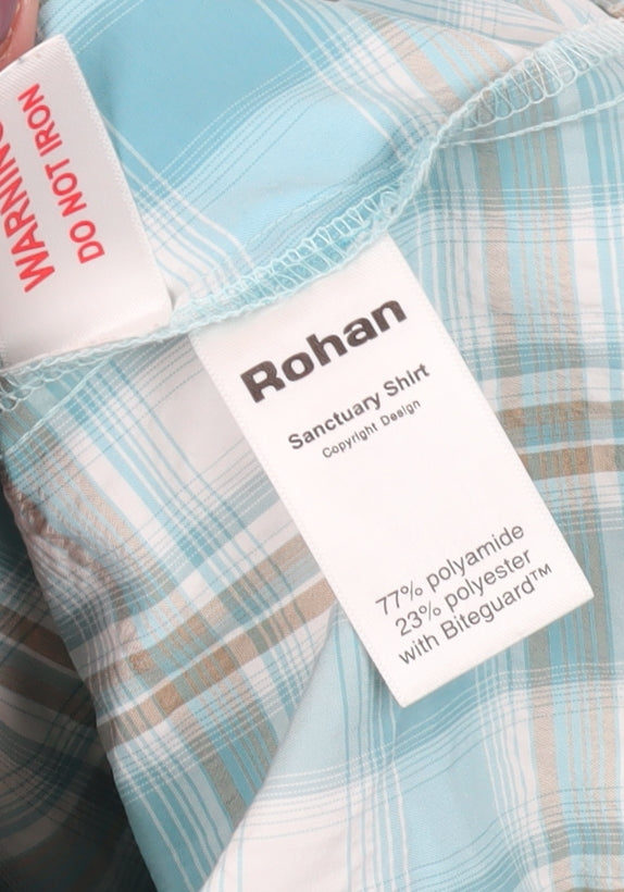 Rohan Women's Blue Plaid Button-Up Shirt Size 16