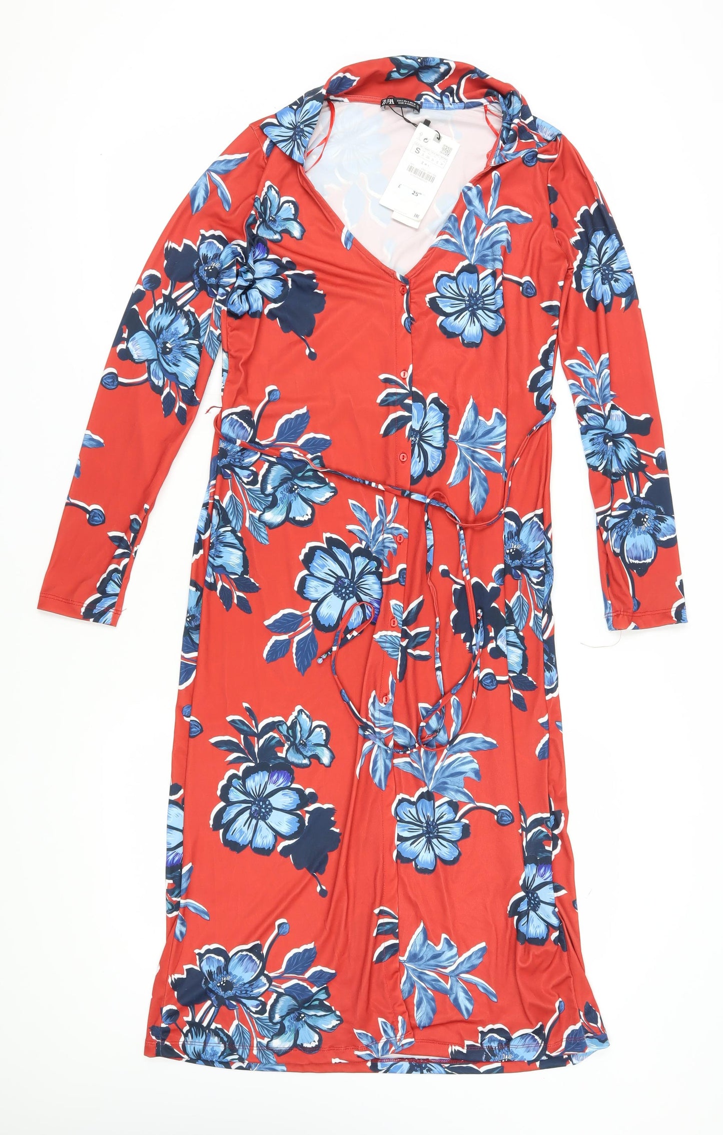 Zara Women's Multicoloured S Floral Wrap Dress