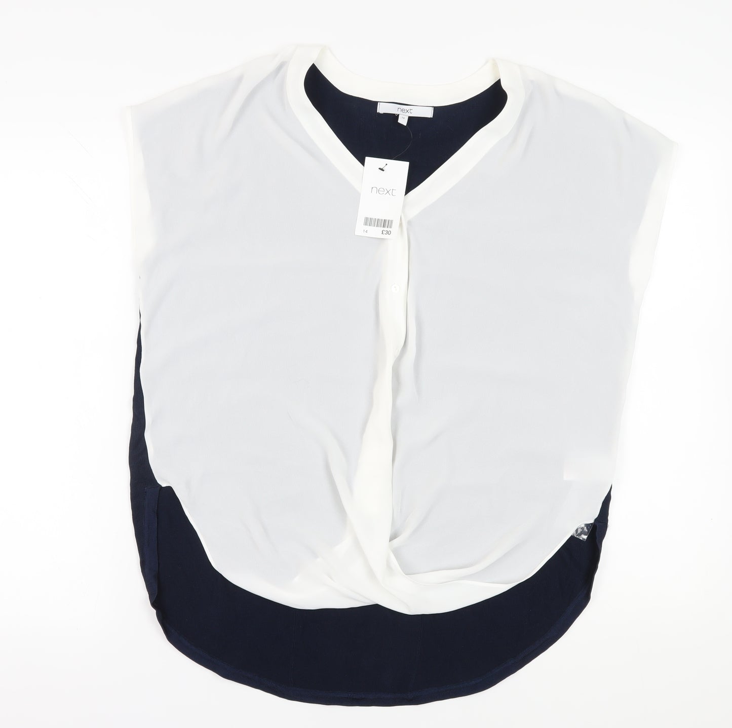 Next Women's White Viscose Blouse Size 12 Casual