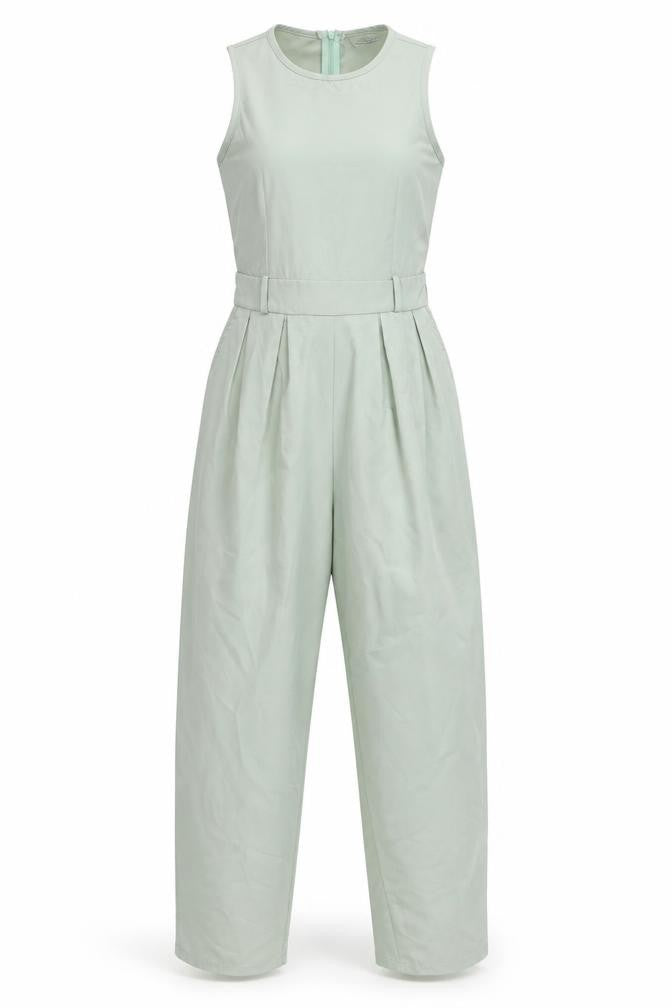 Front view of PRETTYLITTLETHING Women's Green Jumpsuit, size 8