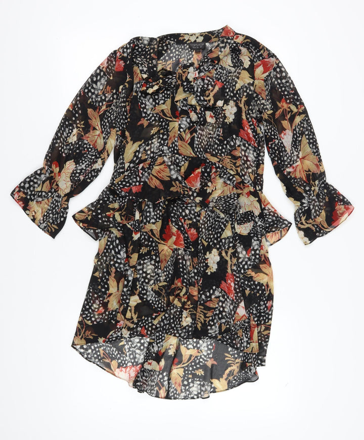Topshop Women's Multicoloured Floral Shift Dress Size 6