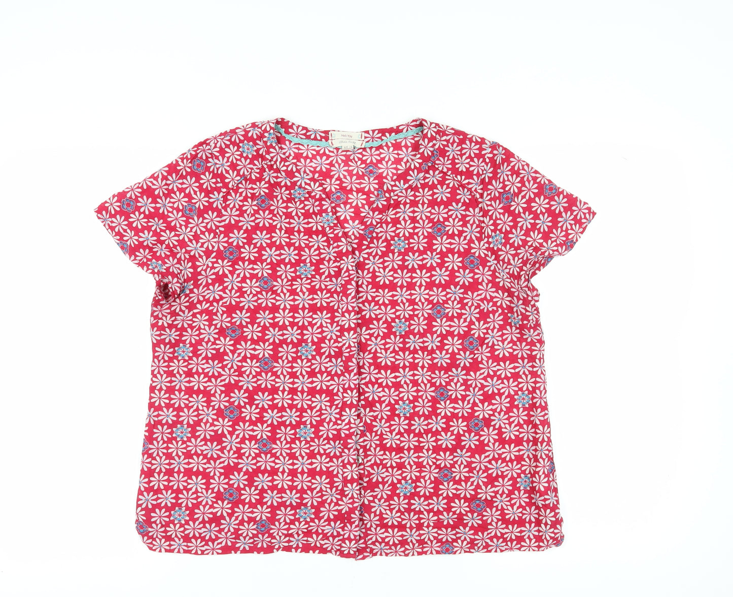 White Stuff Women's Red Floral Blouse, Size 16, Casual