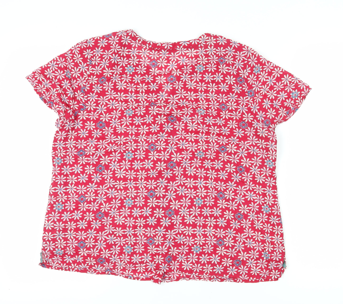 White Stuff Women's Red Floral Blouse, Size 16, Casual