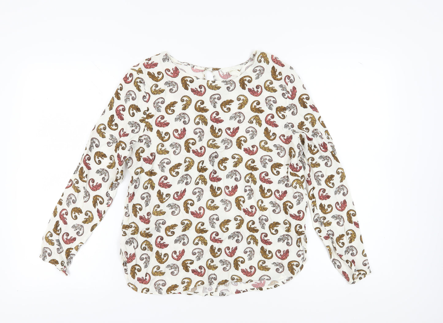 H&M Women's Multicoloured Paisley Blouse, Size 12