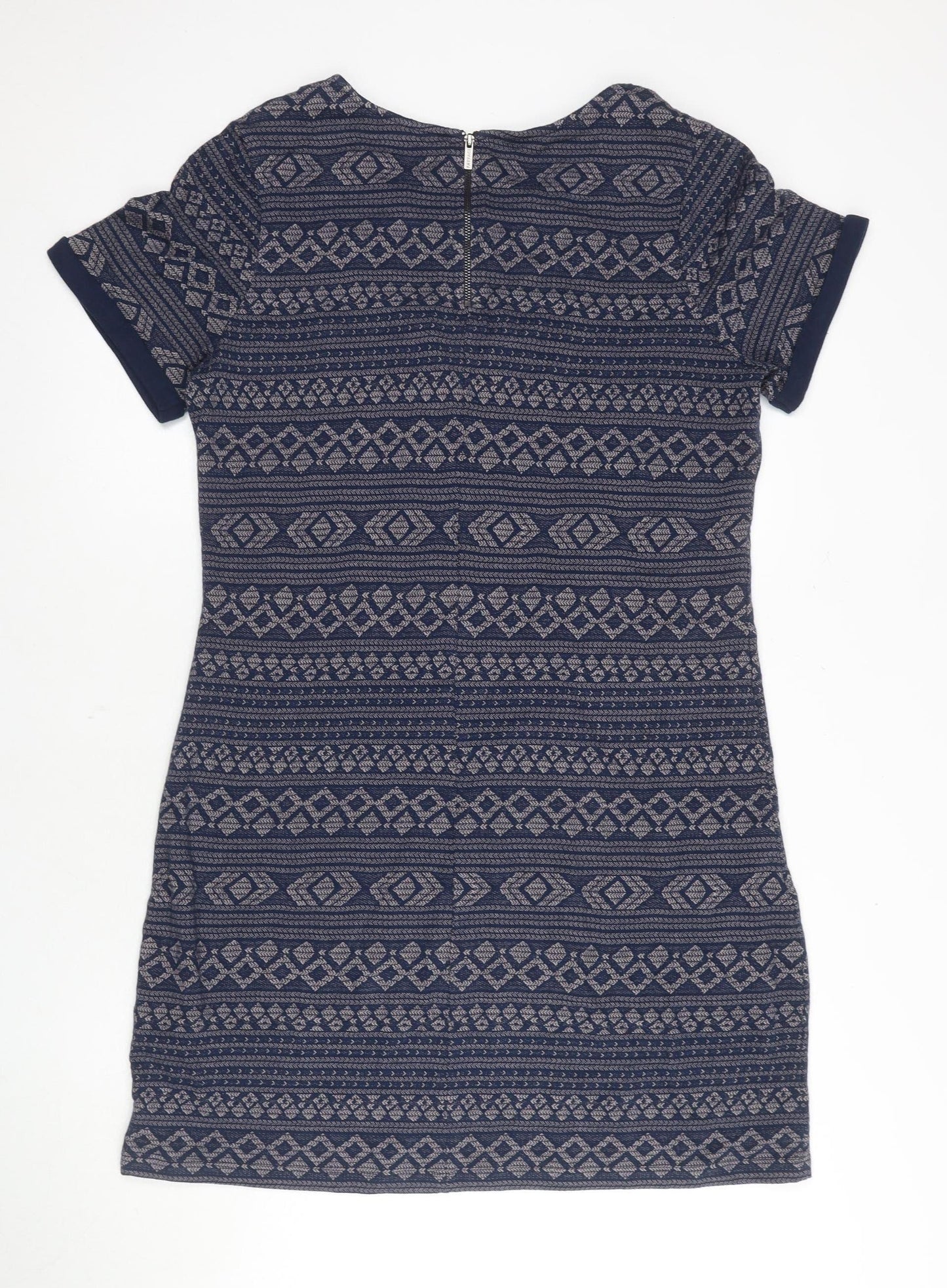 FatFace Women's Blue Geometric Sheath Dress Size 14