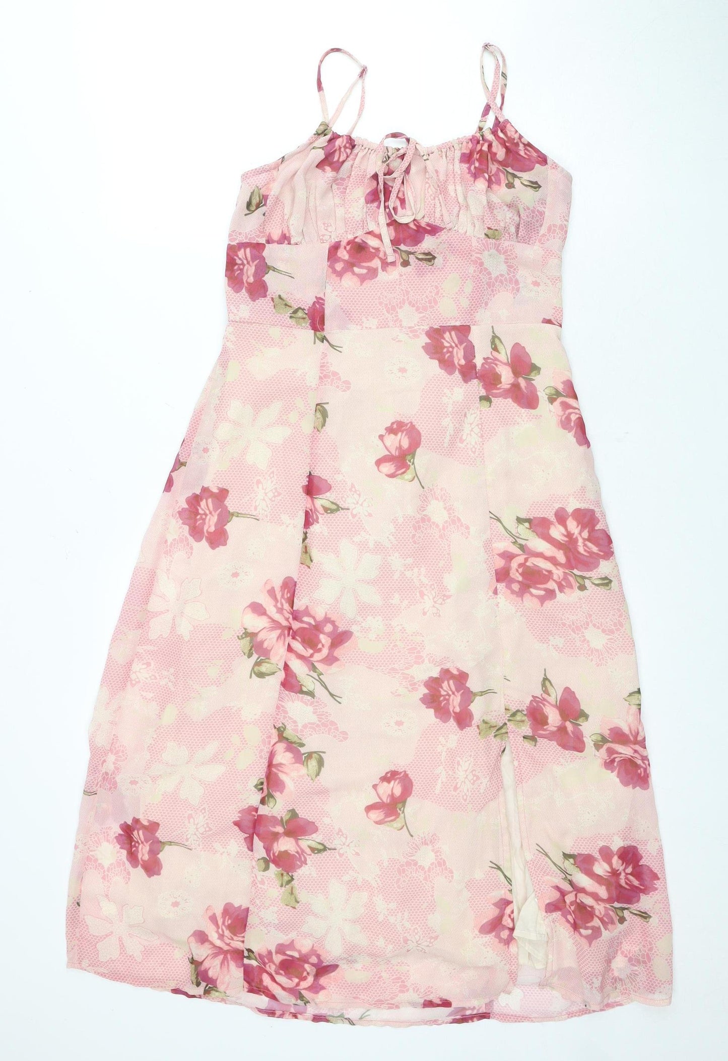 Urban Outfitters Women's Pink Floral Slip Dress S
