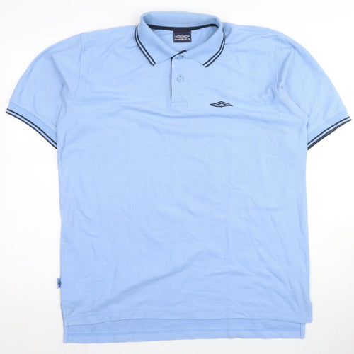 Umbro Men's Blue XL Polo Shirt - Short Sleeve, Logo