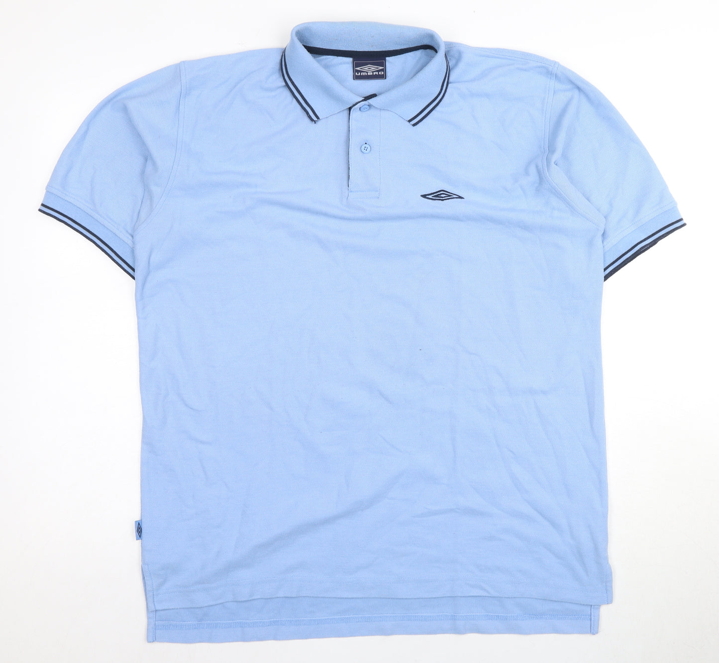 Umbro Men's Blue XL Polo Shirt - Short Sleeve, Logo