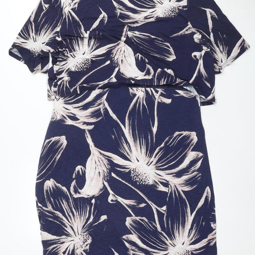 Jane & Ardy Women's Blue Floral Shift Dress Size 12