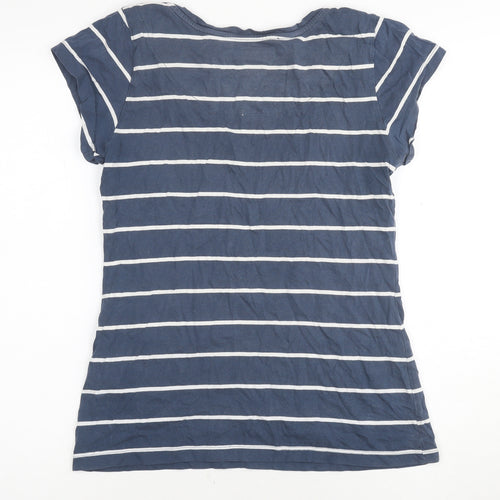 Brakeburn Women's Blue Striped T-Shirt Size 10