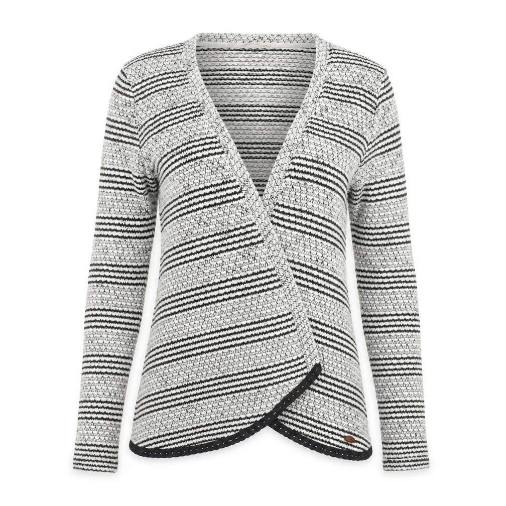 Front view of O'Neill Women's Black Striped Cardigan M