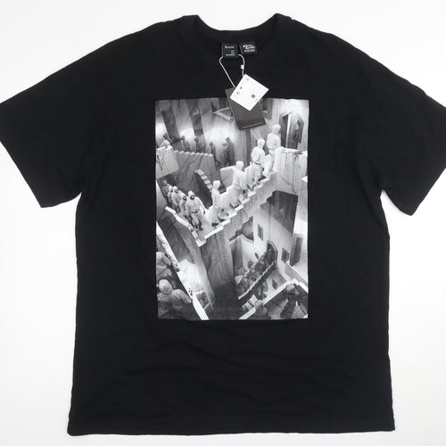 Bershka Men's Black Squid Game T-Shirt Size M