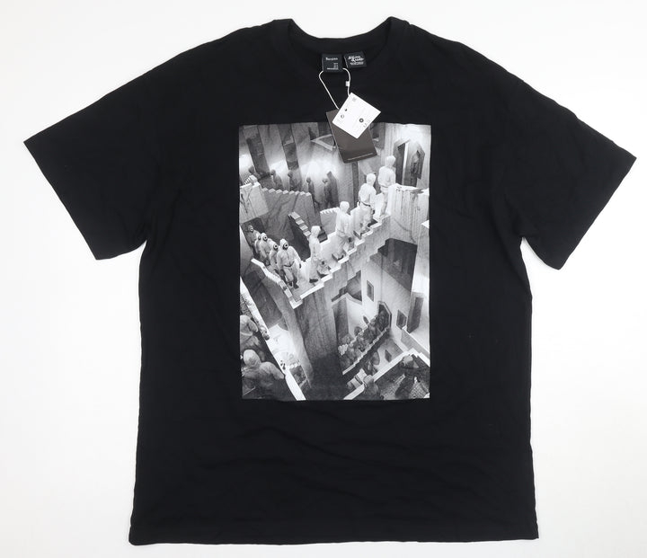 Bershka Men's Black Squid Game T-Shirt Size M