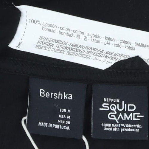 Bershka Men's Black Squid Game T-Shirt Size M