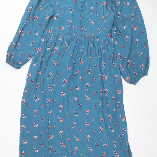 Marks and Spencer Women's Blue Paisley Dress Size 8