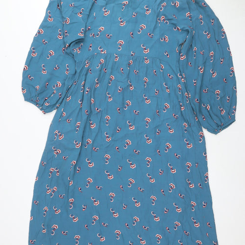 Marks and Spencer Women's Blue Paisley Dress Size 8