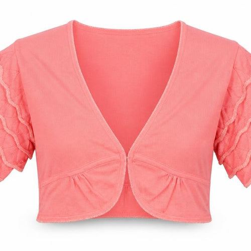 Karen Millen Pink Women's Shrug Jumper Size 2 with Flutter Sleeve