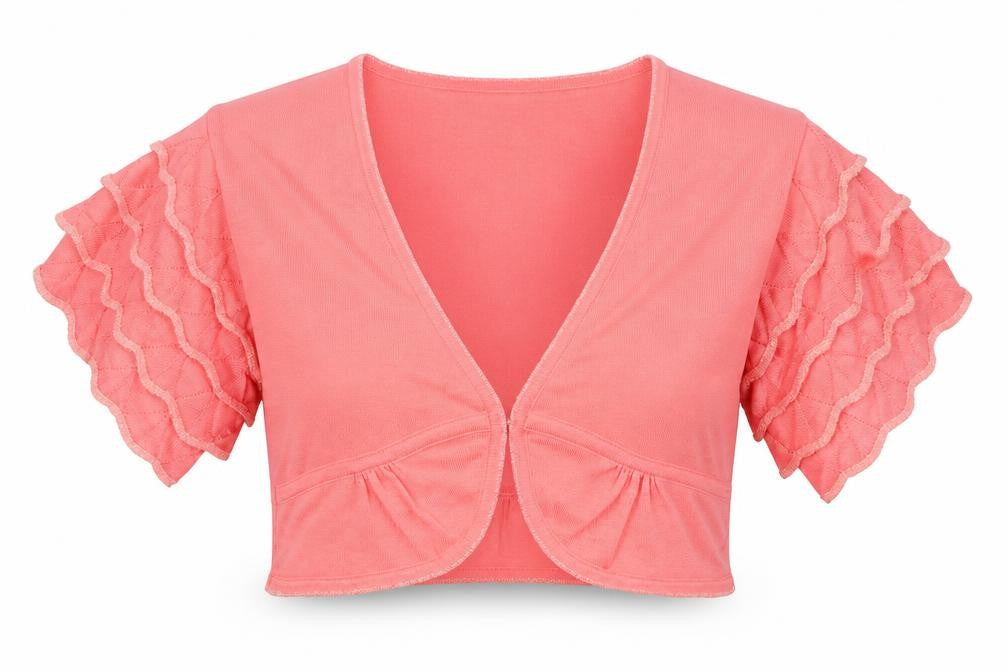 Karen Millen Pink Women's Shrug Jumper Size 2 with Flutter Sleeve