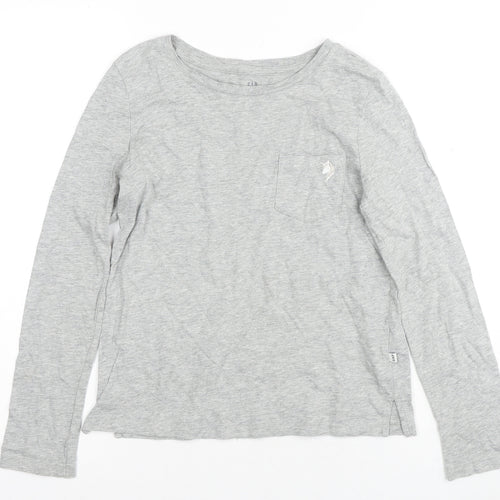 Gap Boys Grey Long Sleeve T-Shirt Size 10-11 Years