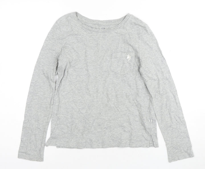 Gap Boys Grey Long Sleeve T-Shirt Size 10-11 Years