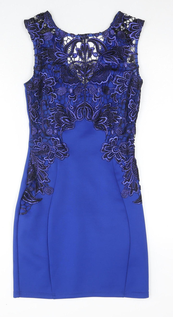 Lipsy Women's Blue Bodycon Dress S Party Wear