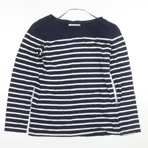 Seasalt Women's Blue Stripe Size 12 Basic T-Shirt
