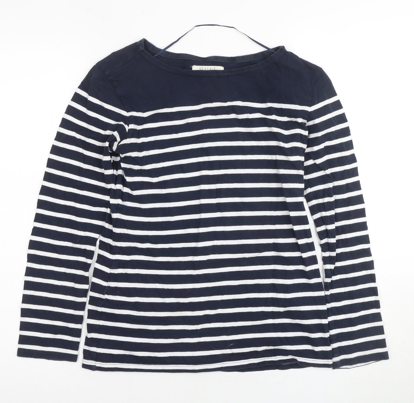 Seasalt Women's Blue Stripe Size 12 Basic T-Shirt
