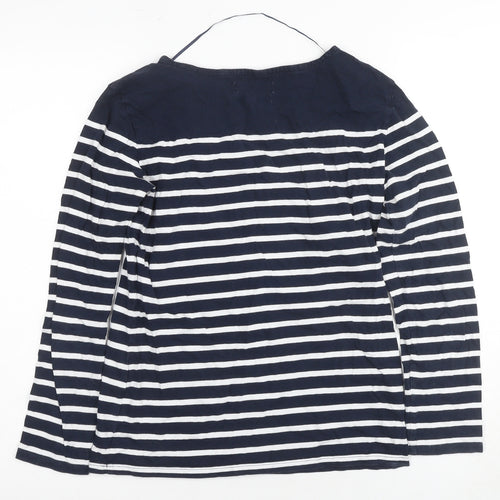 Seasalt Women's Blue Stripe Size 12 Basic T-Shirt