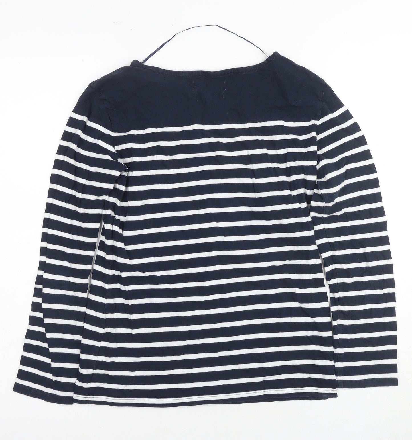 Seasalt Women's Blue Stripe Size 12 Basic T-Shirt