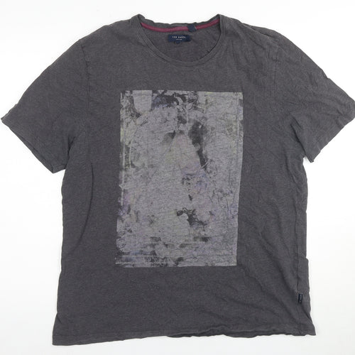 Ted Baker Men's Grey Graphic T-Shirt L