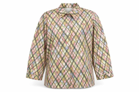 Front view of Karelia Women's Multicoloured Button-Up Shirt, size 14