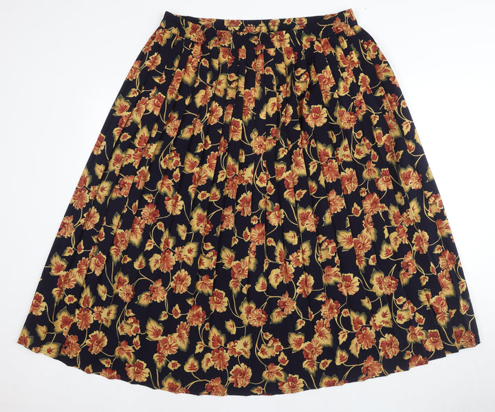 Debenhams Women's Multicoloured Pleated Floral Midi Skirt Size 16