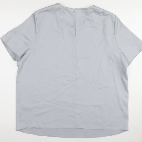 Marks and Spencer Women's Grey Blouse, Size 14, Round Neck