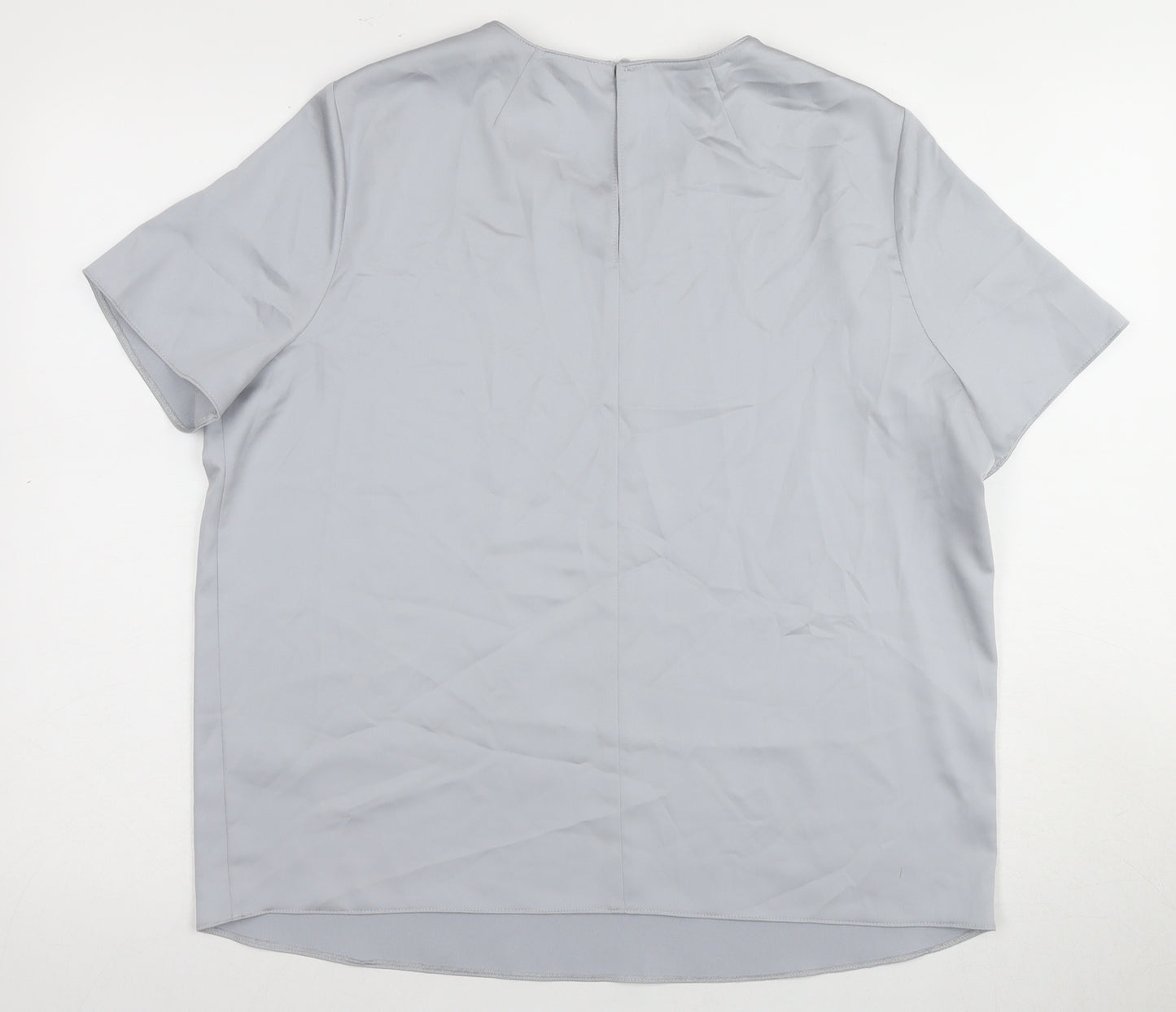 Marks and Spencer Women's Grey Blouse, Size 14, Round Neck