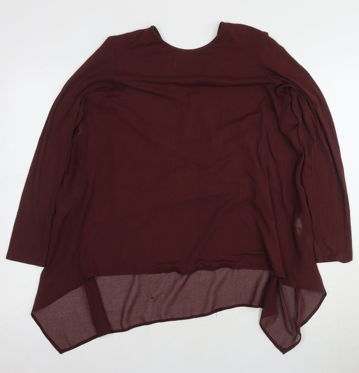 Apricot Women's Red Tunic Blouse, Size 10, Long Sleeve