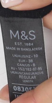 Marks and Spencer Women's Black Shift Dress Size 10