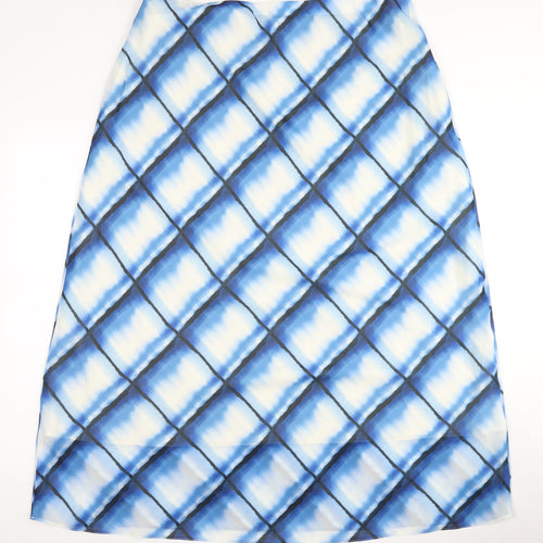 Marks and Spencer Women's Blue Argyle Skirt Size 18