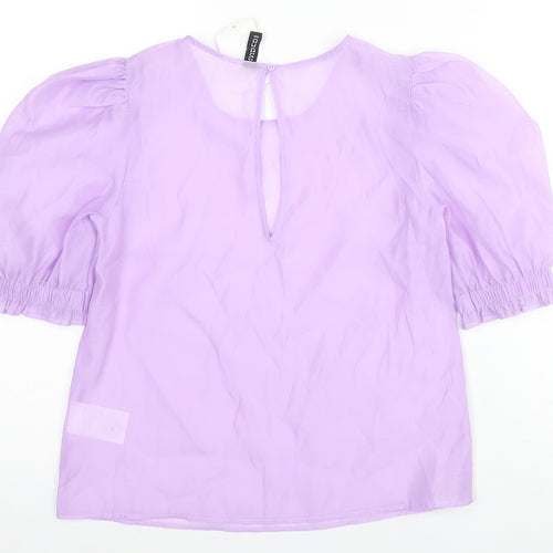 H&M Women’s Purple Puff Sleeve Blouse Size 4