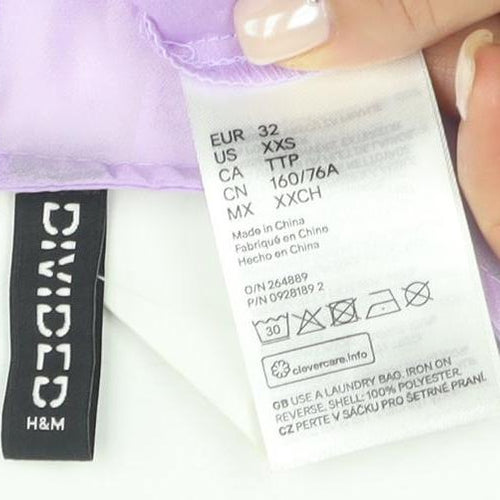 H&M Women’s Purple Puff Sleeve Blouse Size 4