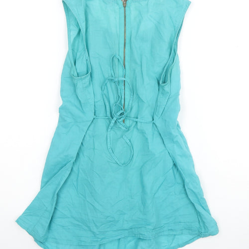 Oasis Women’s Blue Sleeveless Tunic Blouse Size 8