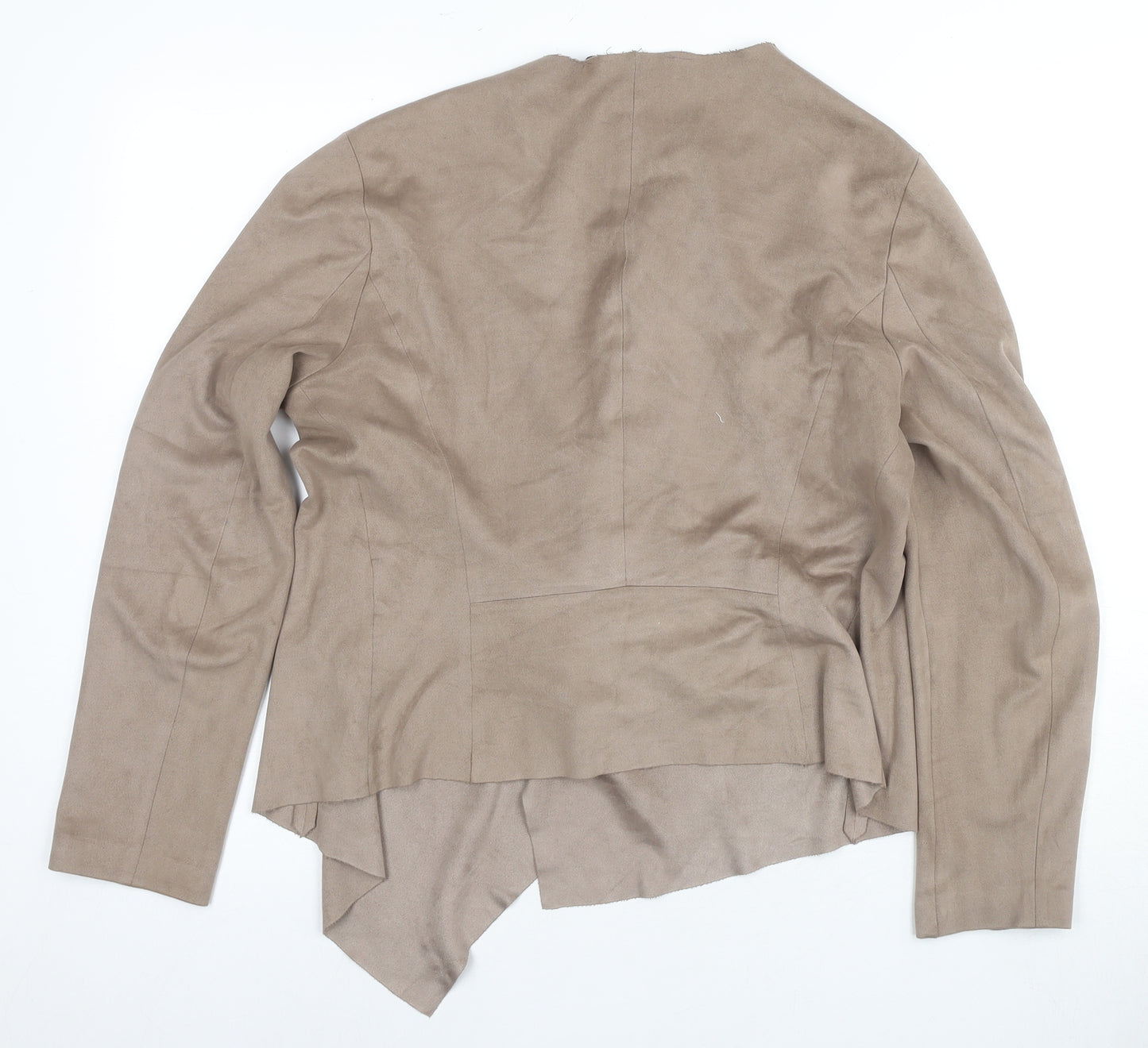 Zara Women's Beige Basic Jacket, Size L, Casual Open Style